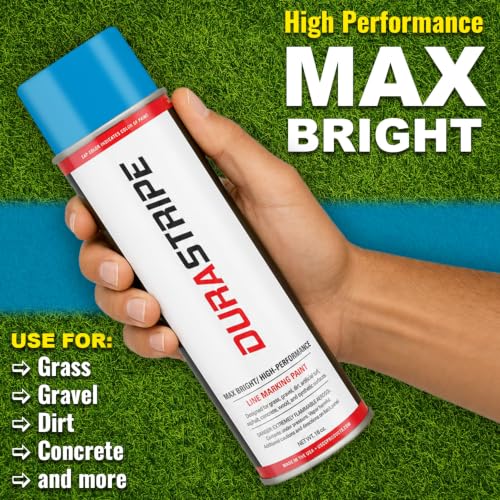 Image of Athletic Field Marking Paint - 2 Cases of 12 T-Tip Spray Cans (24 Total), 18 oz Each - Bright, Durable Field Striping Paint (Handicap Blue)