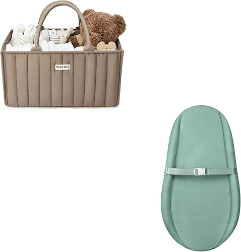 Blissful Diary Cesta de pañales para bebé y cambiador contorneado