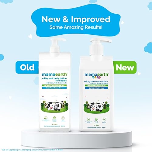 Miniatura 2 de MAMAEARTH Loción corporal suave lechosa para bebés  Hidratante nutritivo para bebés con infusión de avena, leche y caléndula  Fórmula suave sin