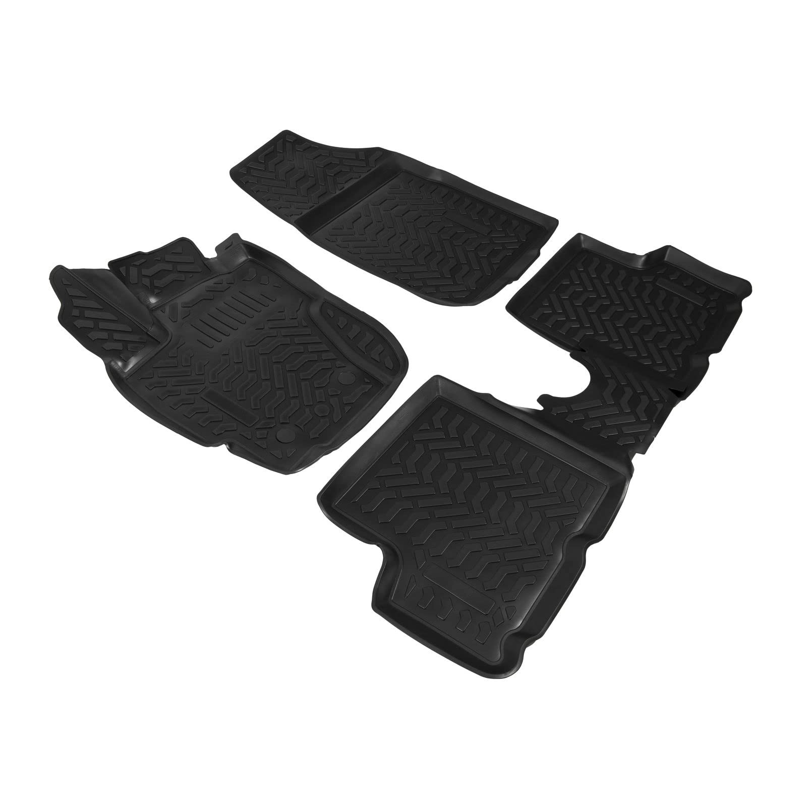 J&J AUTOMOTIVE 3D Tapis de Sol en Caoutchouc sur Mesure pour Dacia Duster 2014-2017 (Facelift), Premium, Bord Haut, Noir, Antidérapant, Toutes Saisons