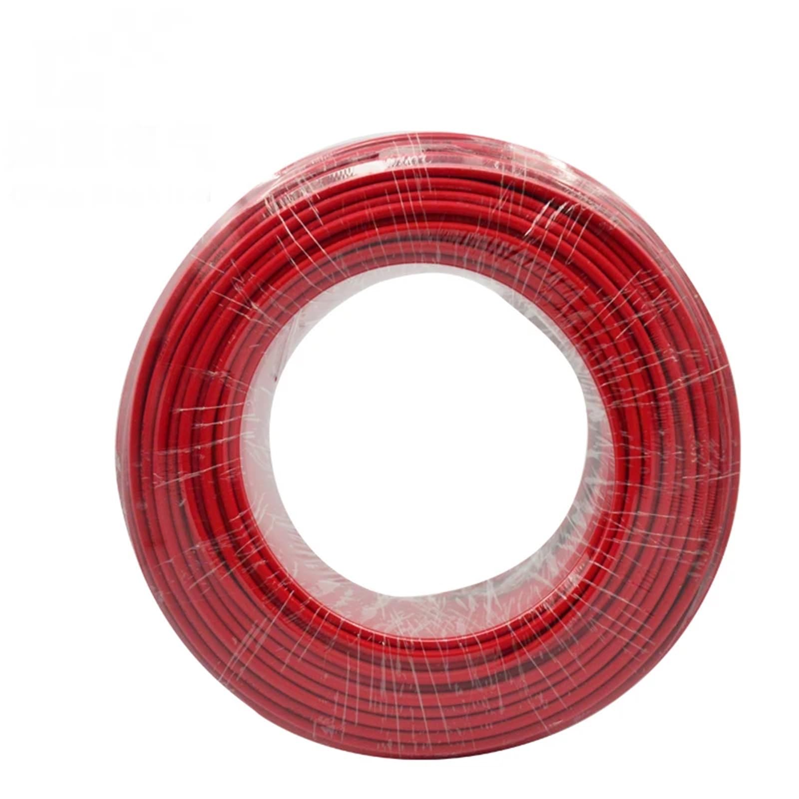 Cable Solar de Cobre estañado TUV, 25/50 Metros/Rollo, 6 mm², 10 AWG, Rojo y Negro, 50 m, for Conexiones de Paneles solares.(50 Meters Red)