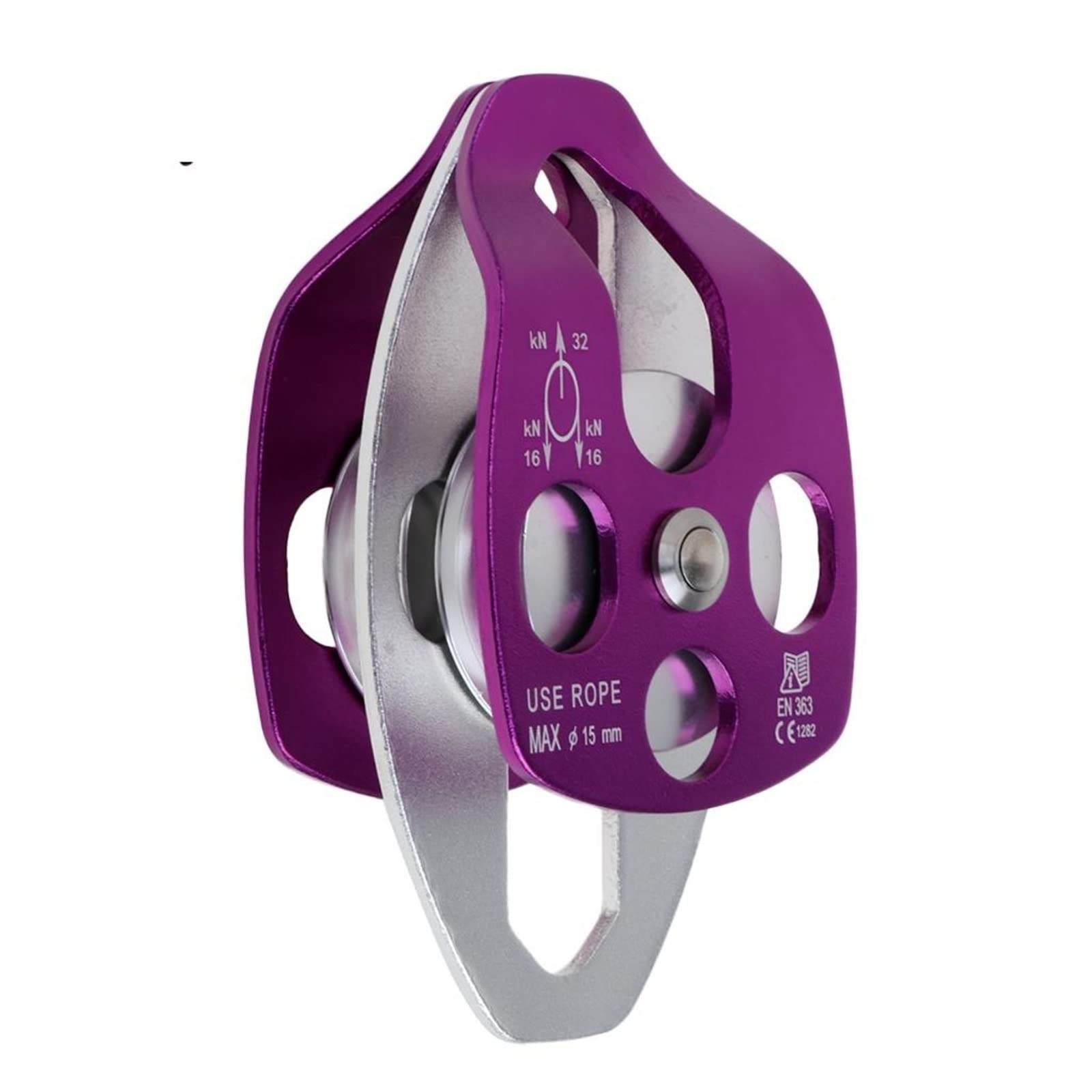 Double Pulley For Rescue Hauling System Climbing Rescue Dragging Rock Caving Tree Climbing Accessories (Color : Grey)