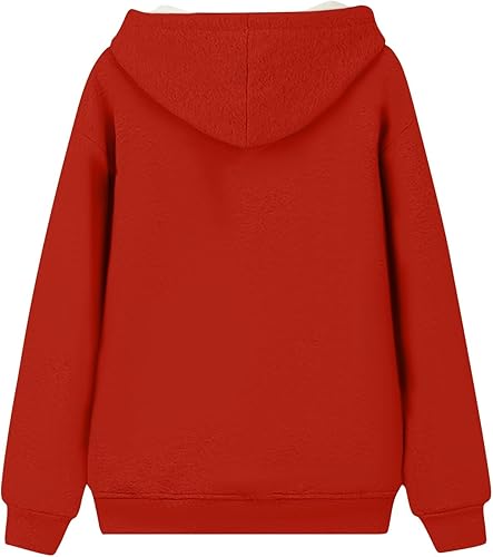 Miniatura 3 de Sudadera con capucha para mujer, suéter holgado y cálido con estampado de amor para el día de San Valentín