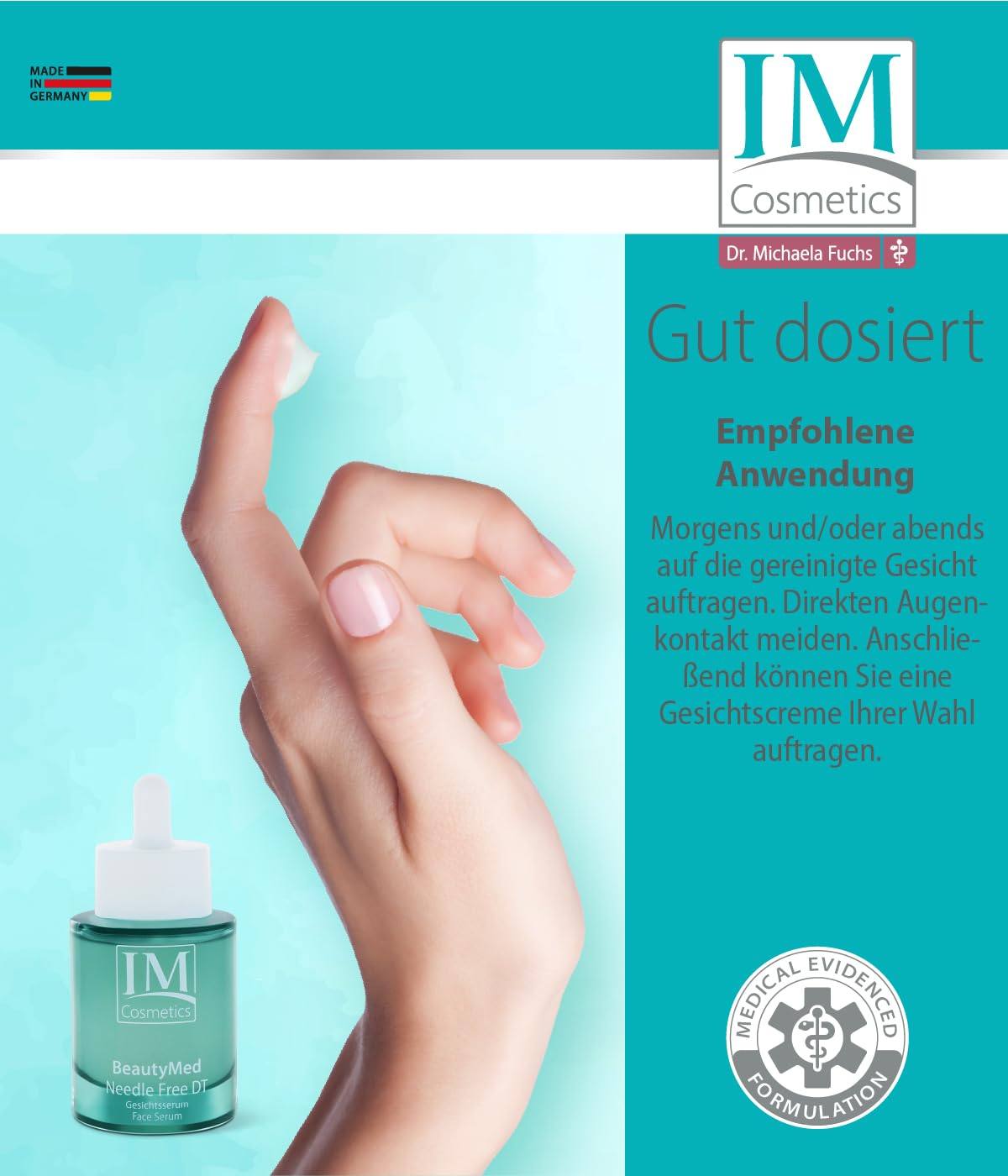 Genius IM Cosmetics BeautyMed Needle Free DT Gesichtsserum 50 ml - Anti-Aging Serum mit Hyaluronsäure für straffere & glattere Haut, regt Kollagen an Anti Falten Gesichtspflege Dr. Michaela Fuchs