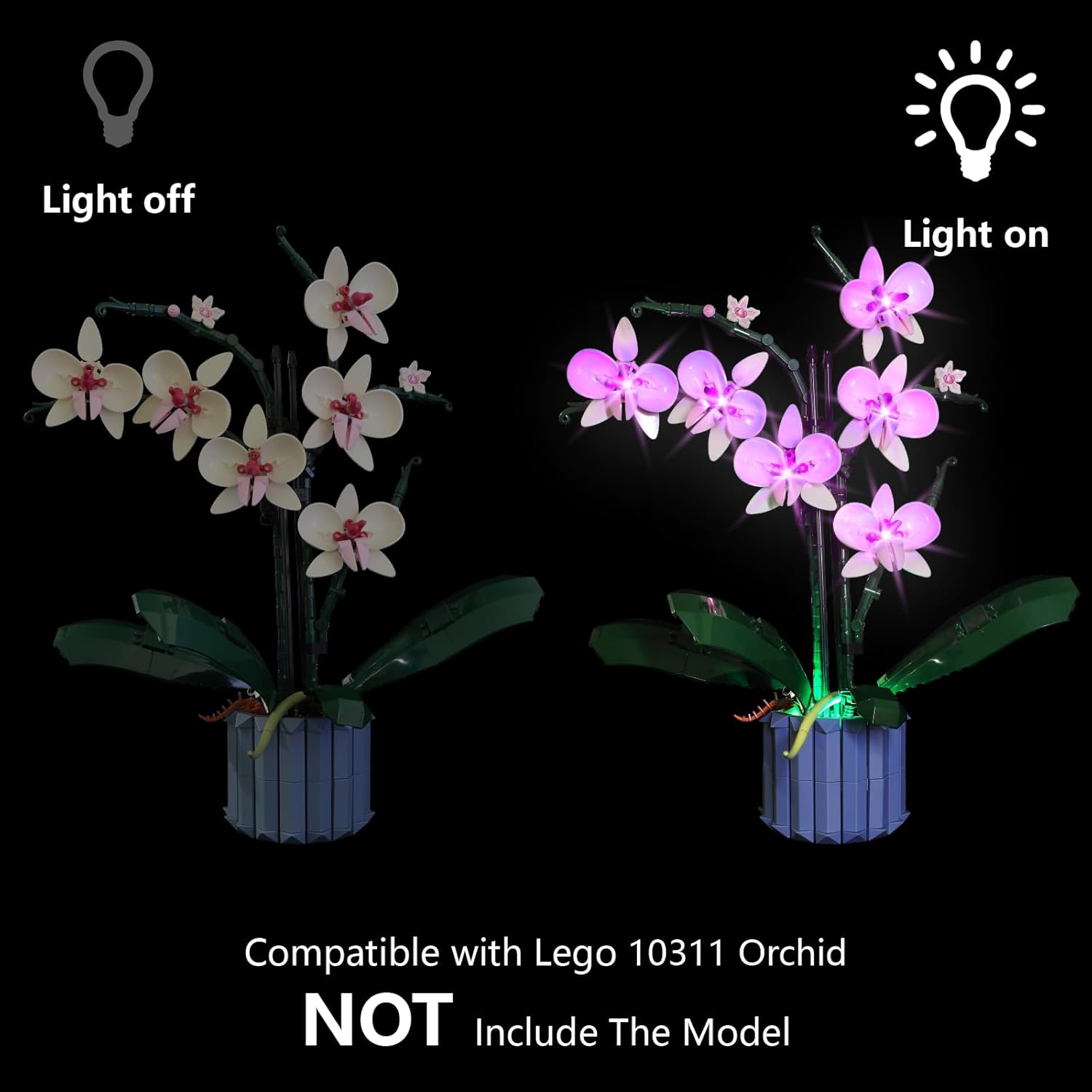 LED Lighting Kit for Lego Orchid 10311 Flower Plant Decor Set, Compatible with Lego Orchid Flowers Kit (NOT Included The Model Set)