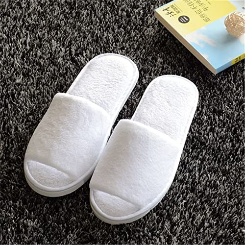 WinDoo White Spa Slipper 5 Pairs Of Velvet Open Toe Slippers With Travel Bags One Size Fit