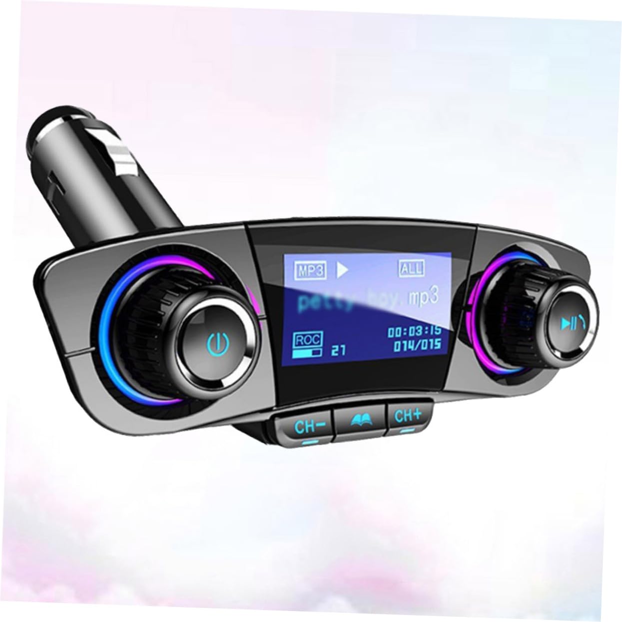 Lettore Mp3 Auto Multifunzionale Display LED e Tecnologia Wireless, Doppia Porta USB 2.1a, Funzione Vivavoce e Ricezione Fm per Audio e Chiamate in Guida