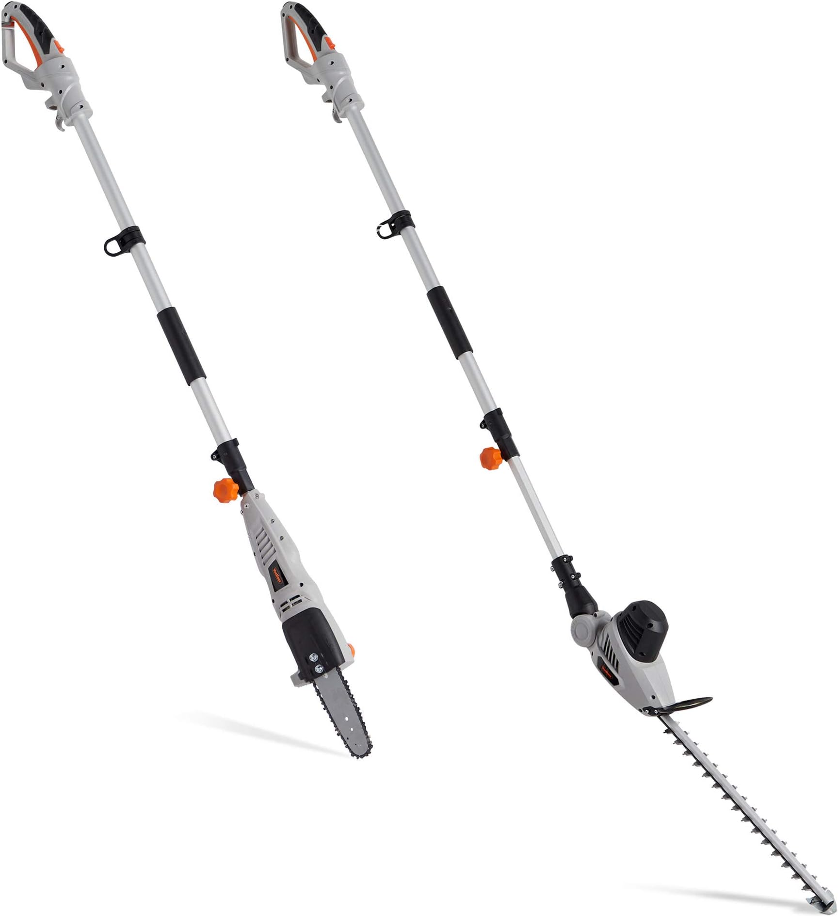 VonHaus Pole Hedge Trimmer & Chainsaw 2 in 1 750W – Corded Electric Extendable Reach 2.4m Cutter for Hedges, Bushes, Branches, Shrubs, Twigs – Comes with Blade Cover, 10m Cable, Harness & More