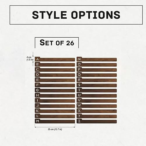 Miniatura 2 de 26 separadores alfabéticos de discos de vinilo A-Z para vertical horizontal, separador de alfabetización de registro de madera, organizador para