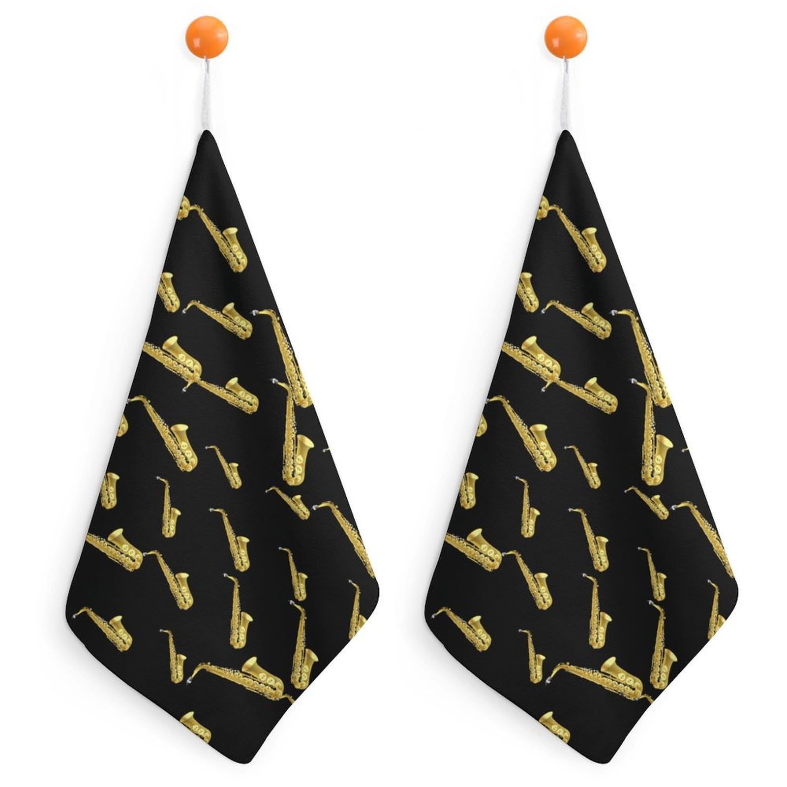 TXFBTRFSA Saxophone Hand Towels with Hanging Loop Kitchen Towel Handkerchiefs Cleaning Cloths