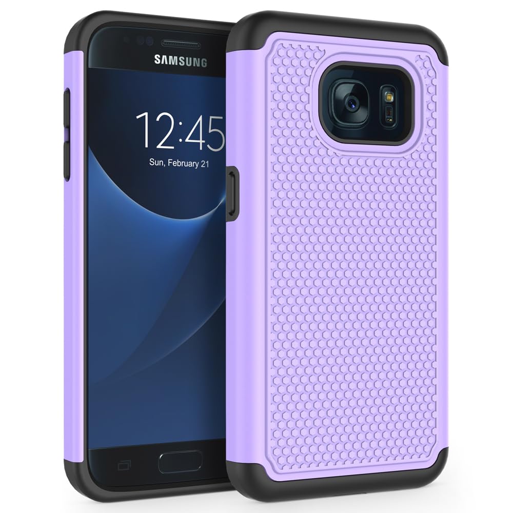 SYONER for Galaxy S7 Case, [Shockproof] Defender Protective Phone Case Cover for Samsung Galaxy S7 (5.1", 2016) [Light Purple]