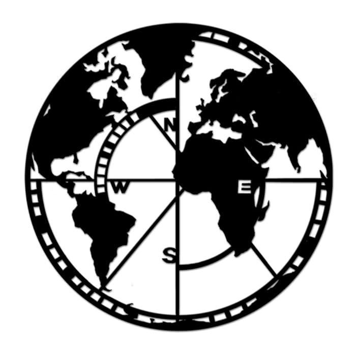 Buy Nachic Wall Map Metal Wall Art 3D Metal World Map Globe Artwork