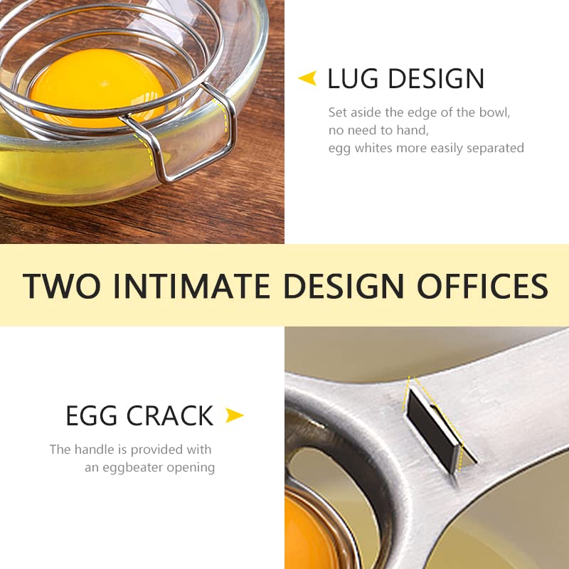 Separatore di Uova 2 Pezzi 304 Acciaio Inox Filtro Tuorlo D'uovo Separa Albume per Preparare Muffin, Torte di Chiffon, Torte di Lime - immagine 6
