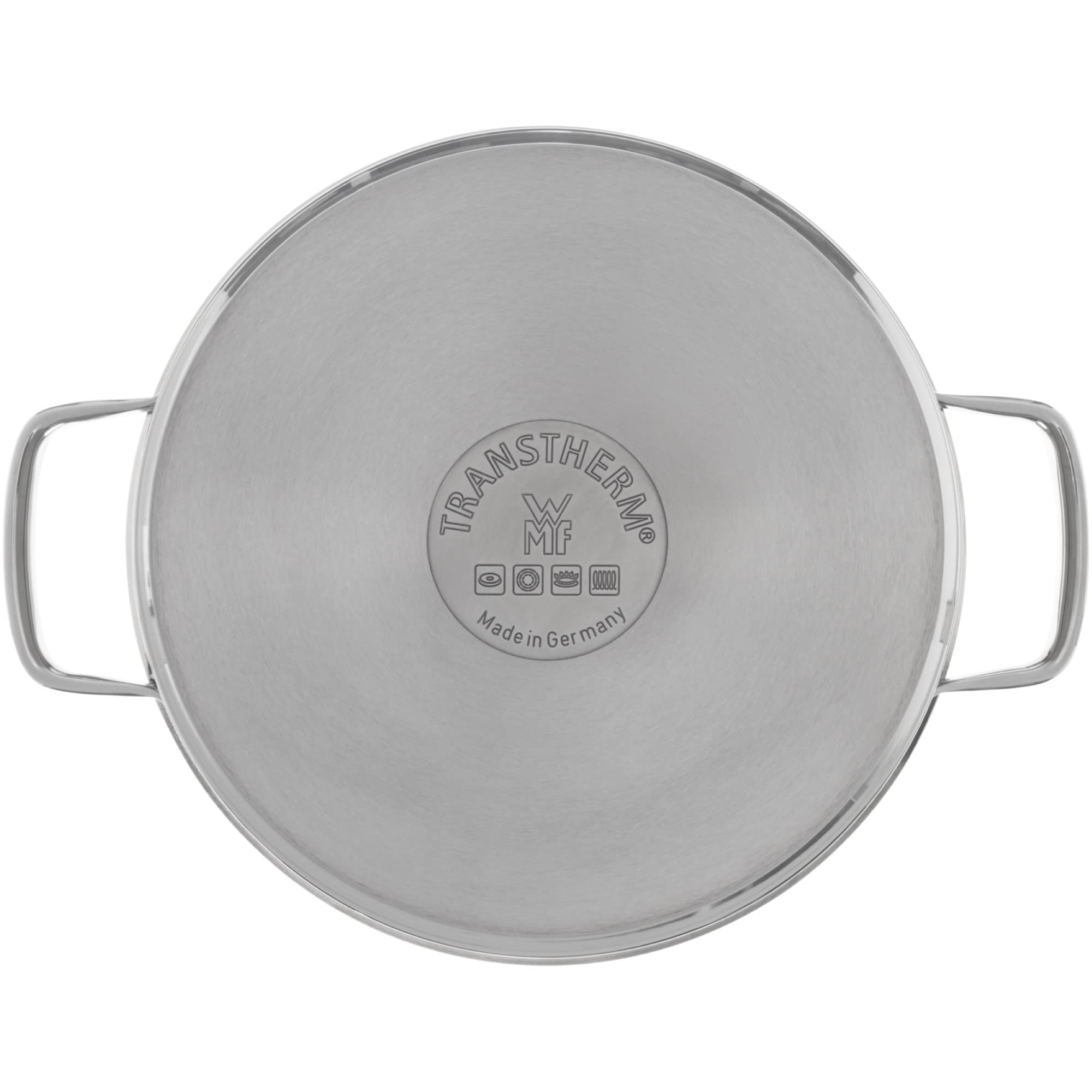 WMF Compact Cuisine - Set di pentole a induzione, 5 pezzi, con coperchio in vetro, in acciaio inox Cromargan lucidato, non rivestito, scala interna