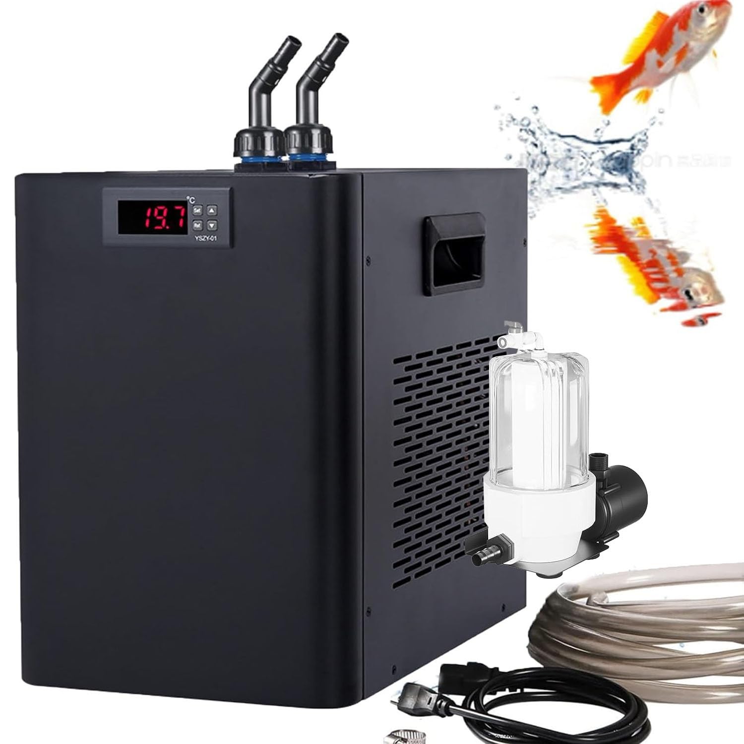 Refroidisseur D'aquarium, Refroidisseur D'eau Pour Aquarium De 42/79/132 Gallons, Refroidisseur D'eau Pour Bain Froid, Pour Bain De Glace, Plantes Aquatiques Et Méduses(300L-Fish Tank+BathTub)