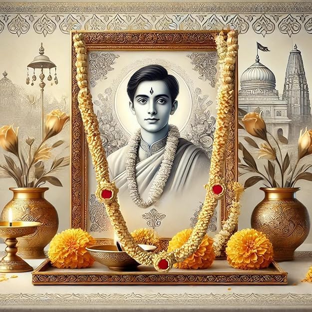 Sandalwood Processed Photo Frame Mala | Chandan Scented Wooden Chaal | Wooden Garland | Traditional Mala for God, Ancestors and Pitra (26 Inch/65 cm), 26 inch, Wood