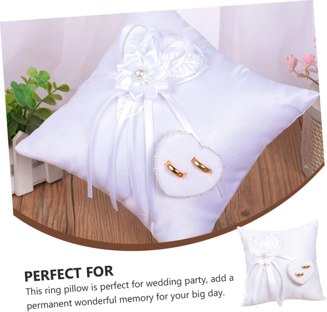 CHILDWEET 1pc Floral Pillow for Weddings Cushion for Bearer Elegant for Ceremony and Engagement Romantic Wedding Decor