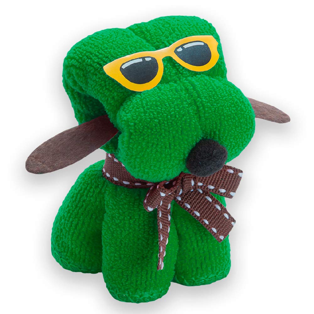 Toalla Perrito, Lote 50 Toallas. con Pegatina Personalizada con Nombre y Fecha del Evento. Regalos Originales para entregar a los Invitados en una Boda, comunión o Bautizo.