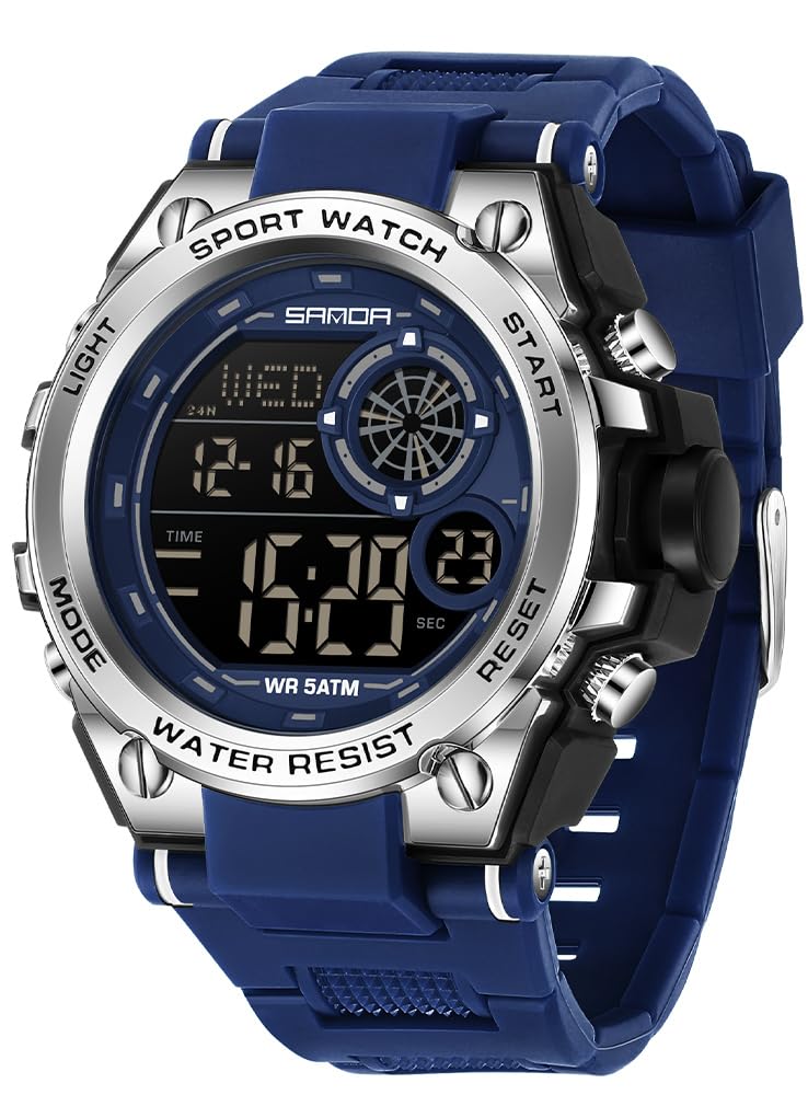 Fanmis S-Shock Multi Function Digital LED Quartz Watch Water Resistant Electronic Sport Watches Black