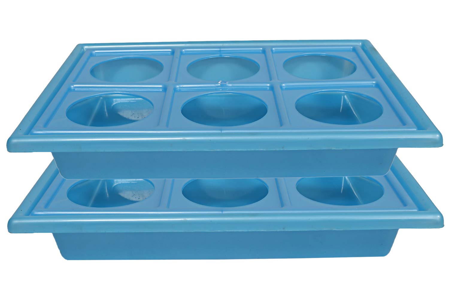 Kuber Industries 2 Pcs Plastic Glass Holder Tray (Blue)