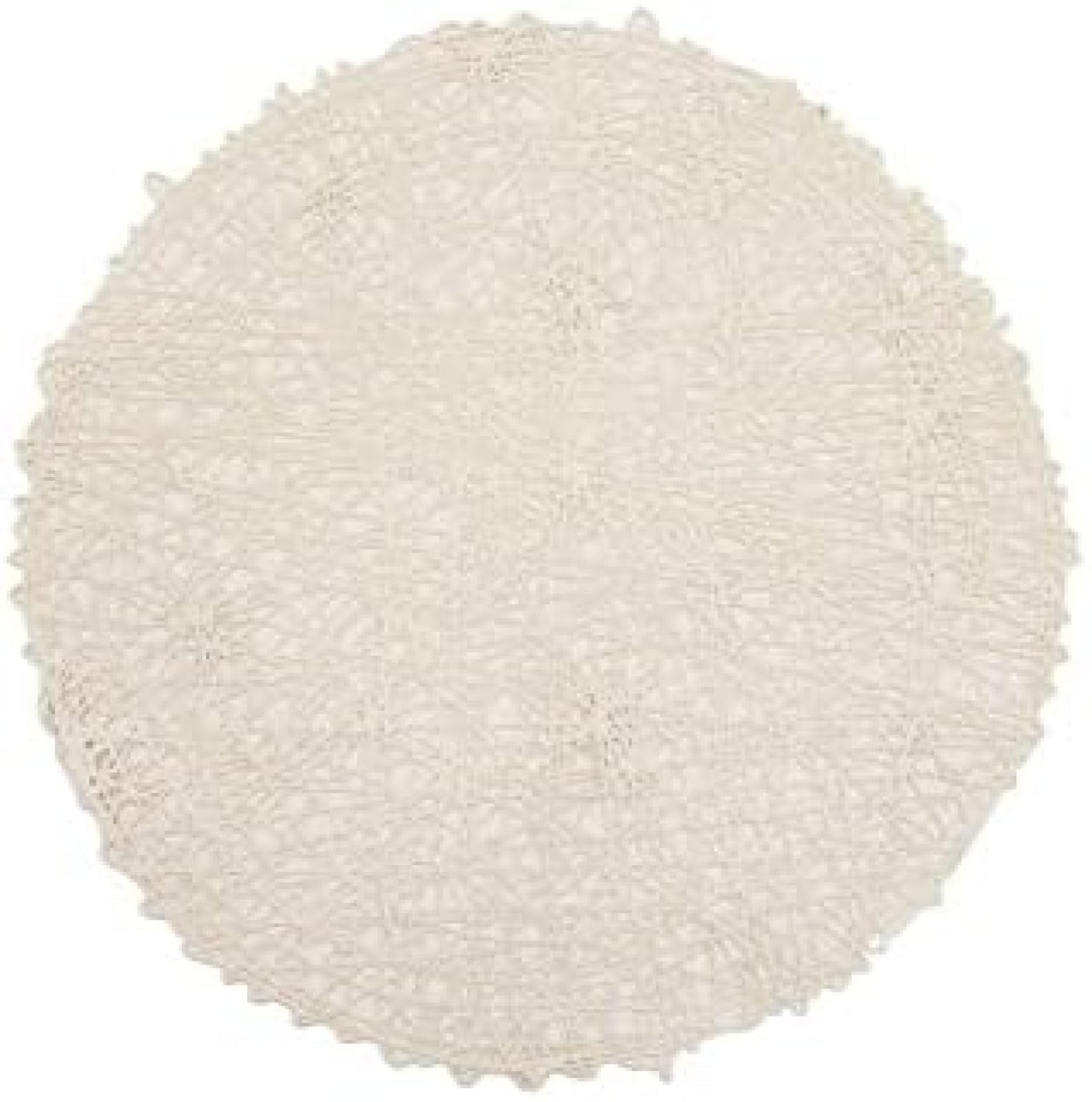 Set de table rond en PVC beige 38 cm pour salle à manger lavable et antidérapant lot de 2