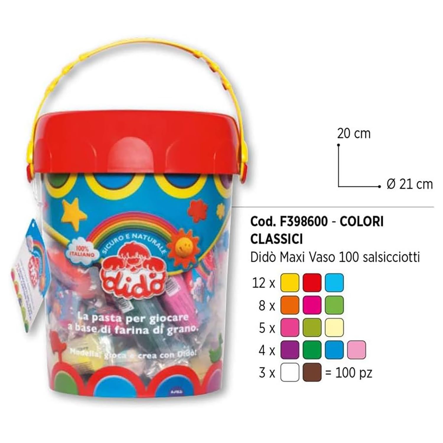 Fila - Pâte modelable, Multicolore, 398600