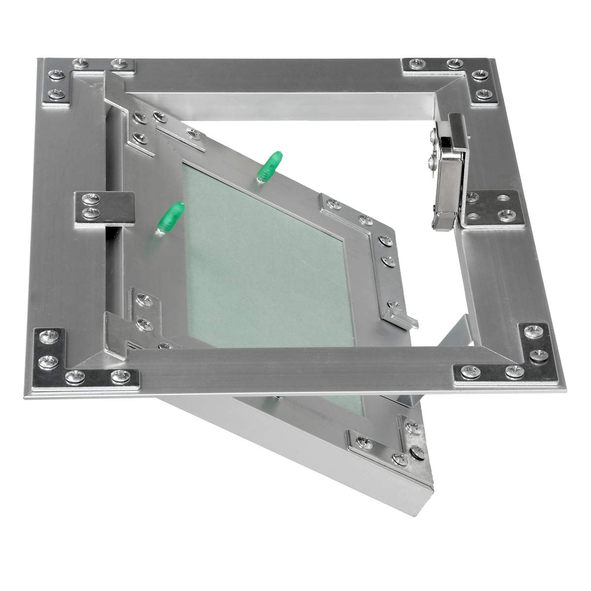 ECD Germany Pannello di Accesso Controllo Ispezione Sportello Manutenzione Pulizia Porta Infisso Inserto in Cartongesso Telaio Alluminio di Costruzione a Secco Adatto ad Ambienti Umidi 15x20 cm Verde