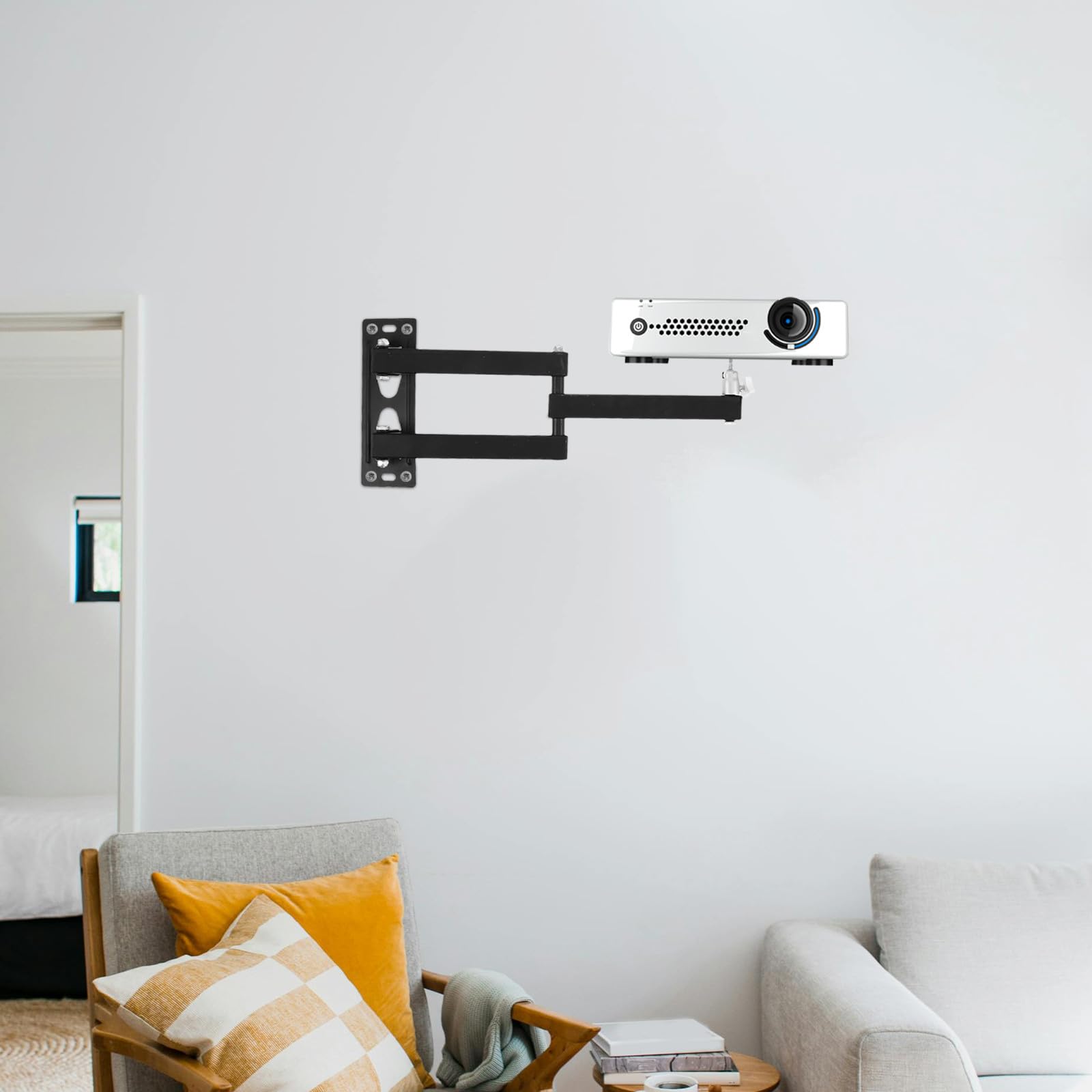 OUNONA Soporte Compacto y Portátil de Aleación de Aluminio de Proyector Ajustable Fuerte Estabilidad para Pared Adecuado para Dormitorio y Sala de Estar