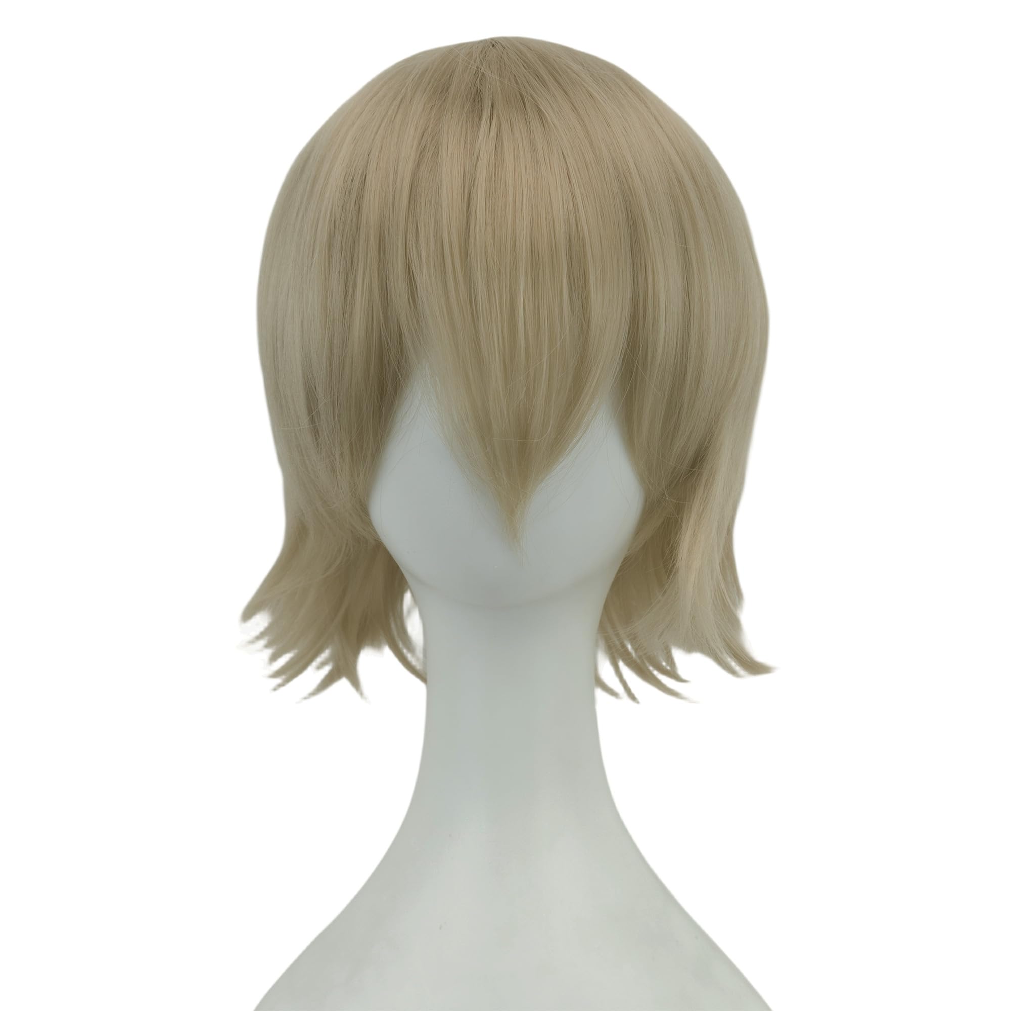 IMISSU 12Inches Unisex Short Hair Party BOB Wig with Bangs Halloween Costume Wigs (Ash Linen) - Image 2