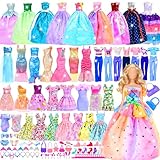 82 Pack Doll Clothes and Accessories - 2 Princess Dresses 1 Evening Dresses 5 Fashion Dresses 2 Tops