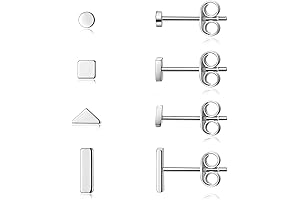 Tiny Sterling Silver Stud Earrings for Women & Men