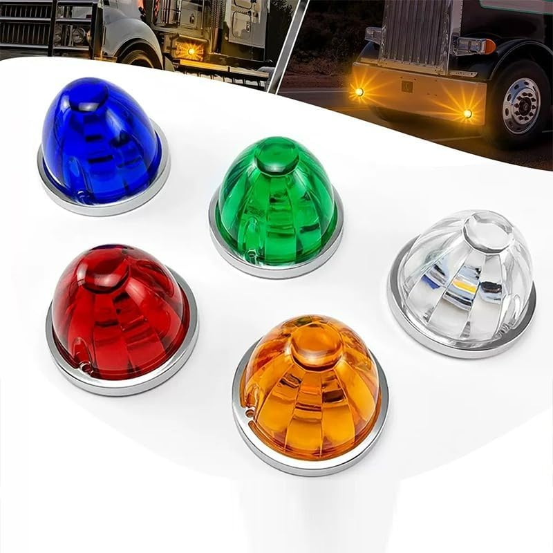 4PCS Amber LED Side Marker Lights for Trucks, IP67 Waterproof 12V-24V Turn Signal Lamps, Durable Clearance Lights for RVs, Vans, and Heavy-Duty Vehicles