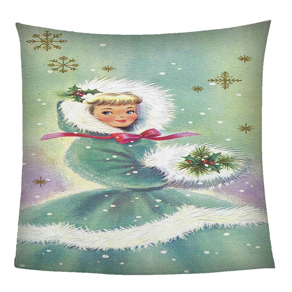 Couverture polaire microfibre verte Noël motif 3D plaid chaud fille 150x200