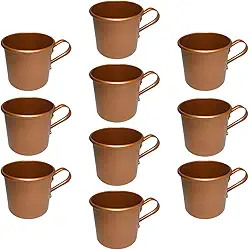 Kit Jogo 10 Caneca Copo Moscow Mule Alumínio Cor Cobre 350ml Para Eventos e Festas