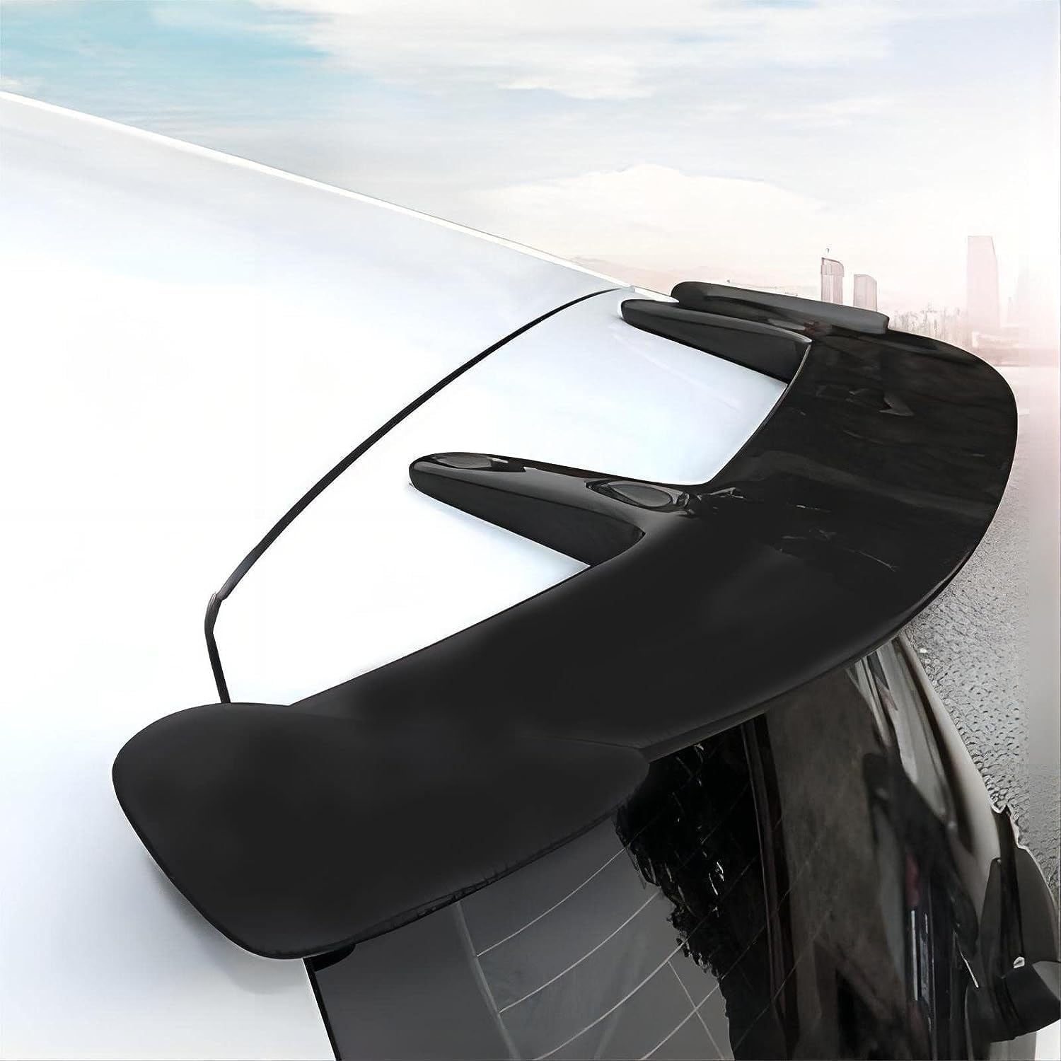 Car Rear Spoilers for MG SUV Marvel R/MG HS/MG ZS SUV ZS11, Rear Trunk Spoiler Lip Roof Tail Wing, Car Styling Accessories,Bright Black, normal