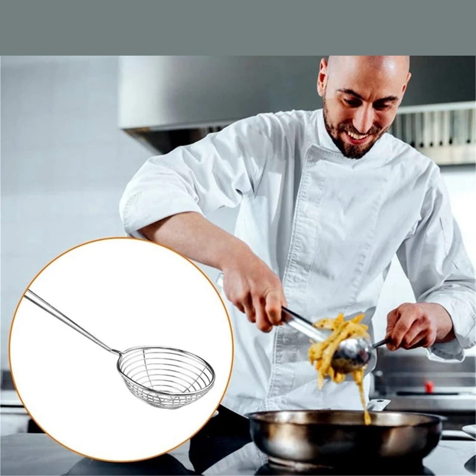 Cuchara coladora de araña acero inoxidable, colador alambre pequeño for olla caliente, tortellini y albóndigas, 8 Uds Para Alimentos