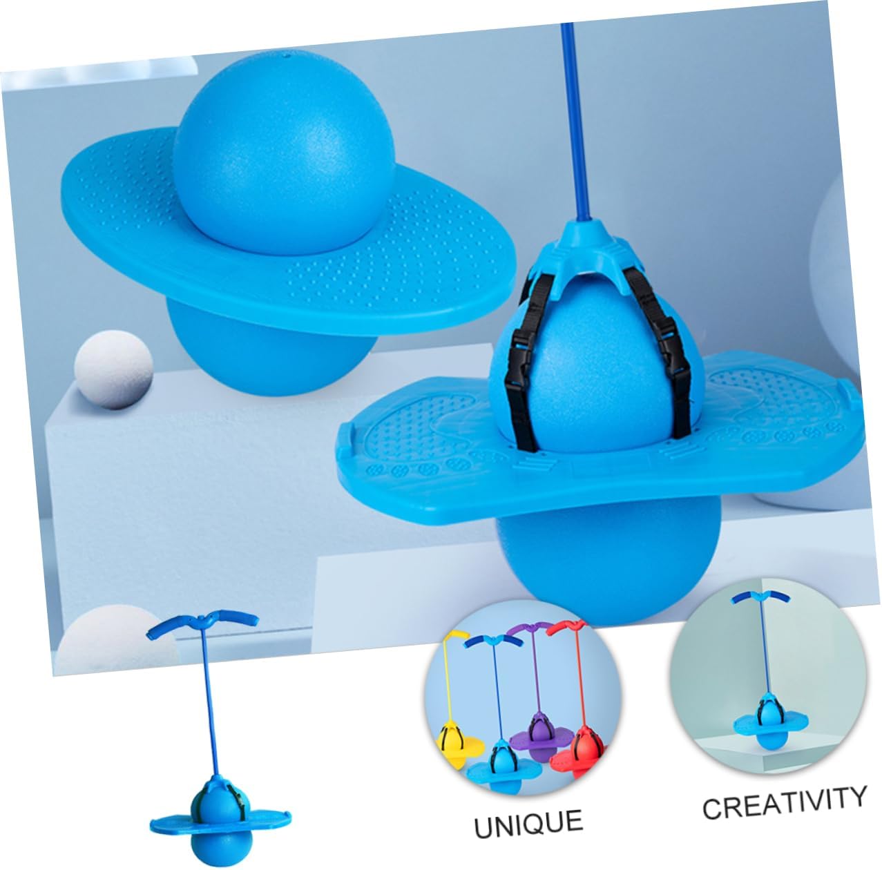 VANZACK Children Jumping Ball with Handle Fitness Bouncy Ball for Boys and Girls Balance Jump Board Toy for Indoor and Outdoor Fun for Ages 3 and Up