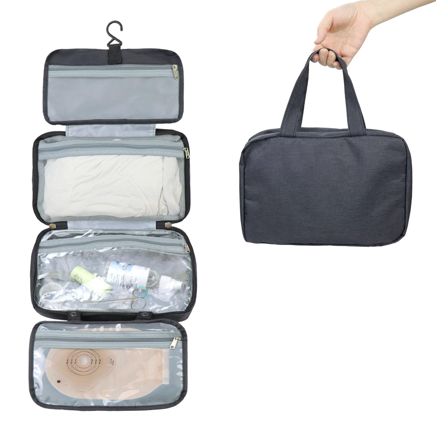 Ostomy Accessory Storage Bag Ostomy Travel Bag Hanging Toiletry Bag Ostomy Supplies Organizer for Ostomy Colostomy Ileostomy