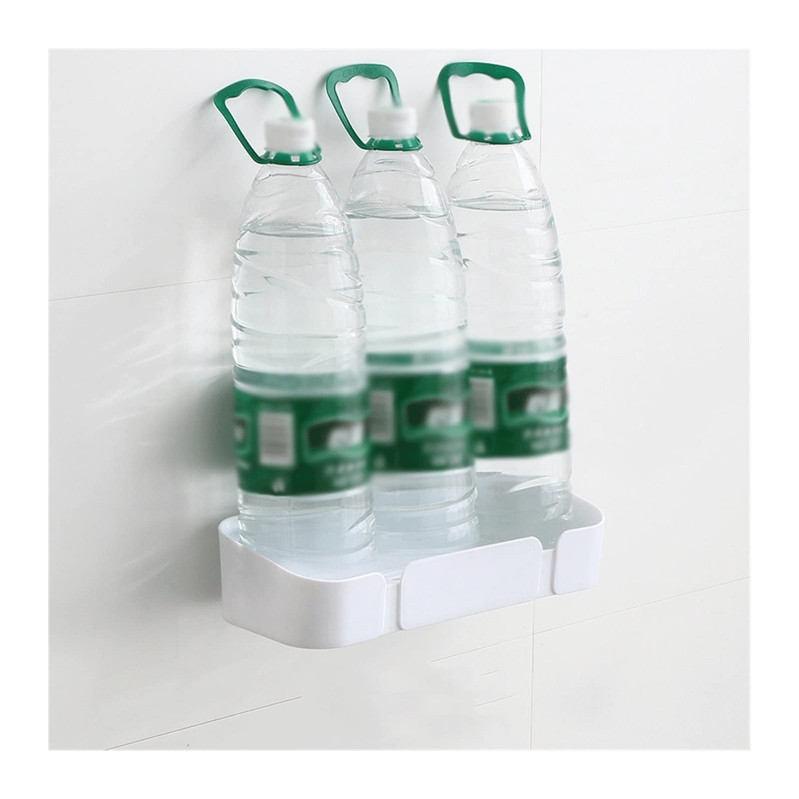 Estante de Ducha de baño 2 estantes de Almacenamiento artículos tocador plástico montados en la Pared Doble Inodoro Simples sin perforación(Blanco)