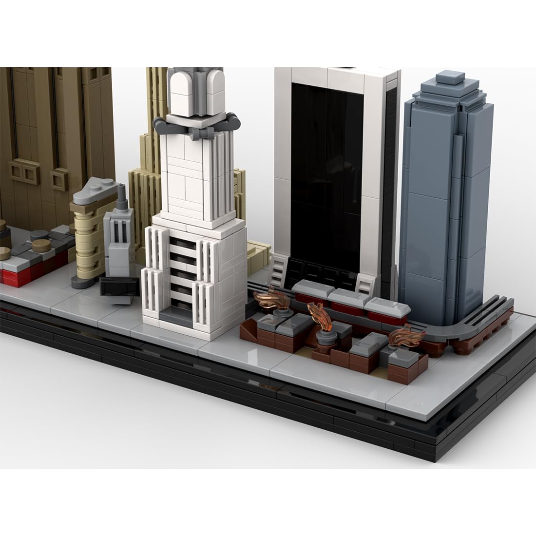 Set di mattoncini da costruzione di New York City, 1/2000 anni '70, modello skyline di New York con buona qualità, città iconica, decorazione per casa e ufficio, regali per adulti, 1950