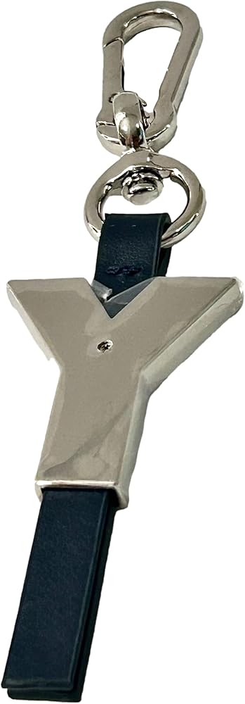 Yves Saint Laurent YSL Y (Navy Blue & Silver) Key Ring (2899) at