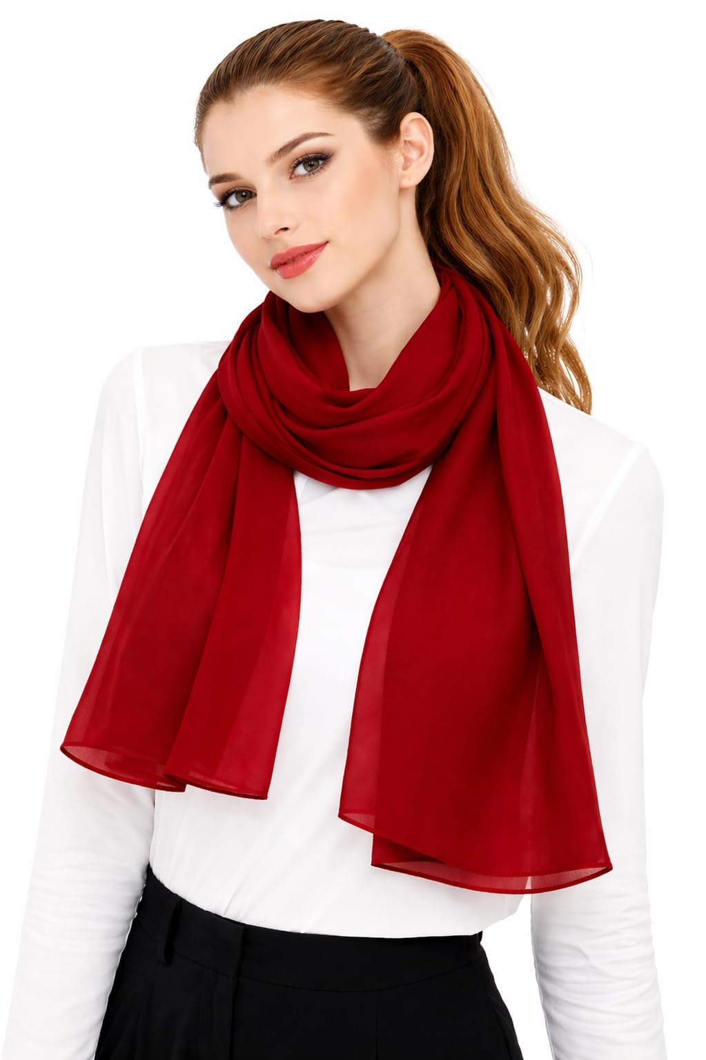 Brightonce Fashion Women’s Scarf Girls Georgette Solid Plain Scarf Stoles Shawl Dupatta Hijab For Women (180 X 85 CM)-picture-48
