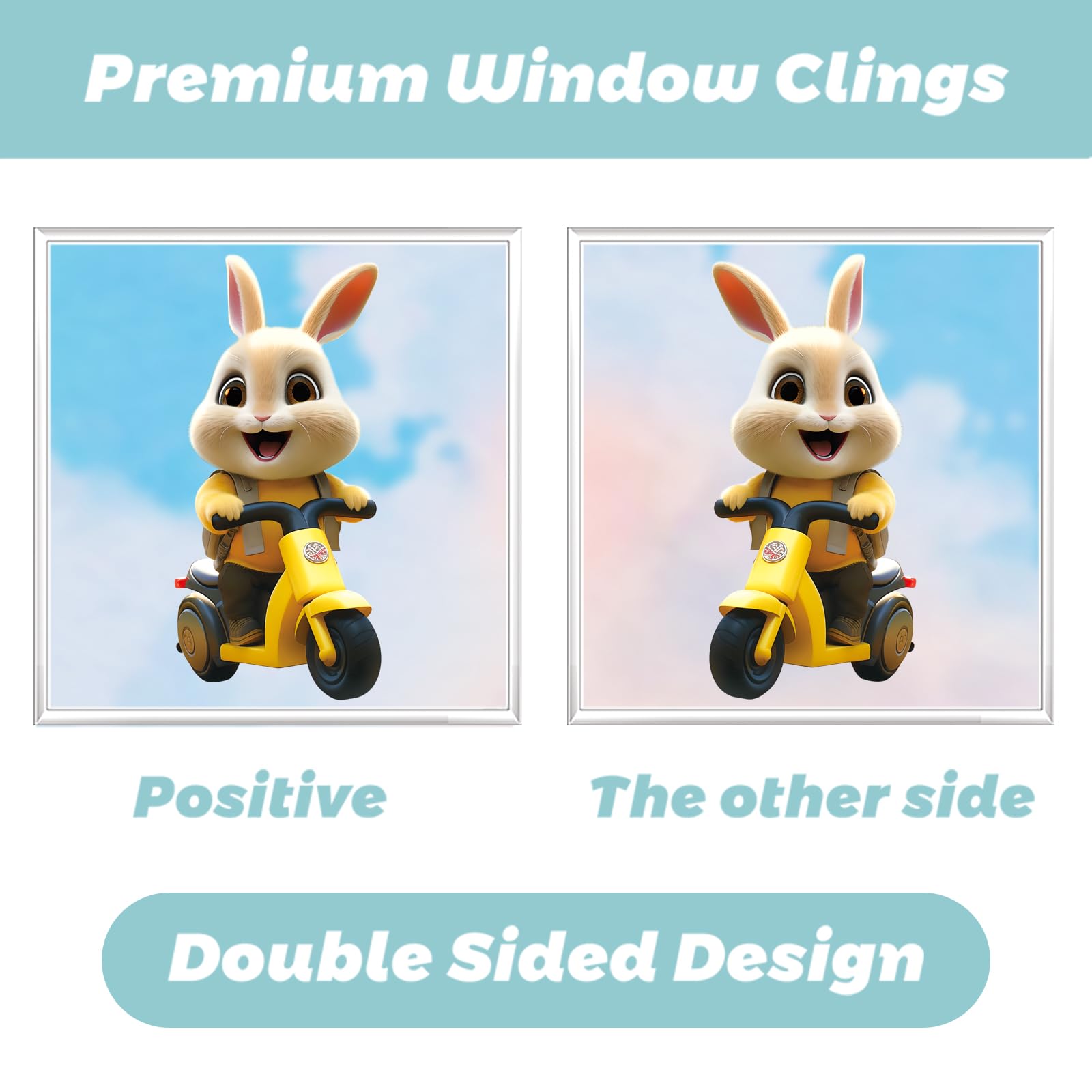 Adesivi Pasqua Per Finestre - 75 Pezzi Con Coniglietti, Uova E Fiori, Decorazioni PVC Riusabili - Foto 6