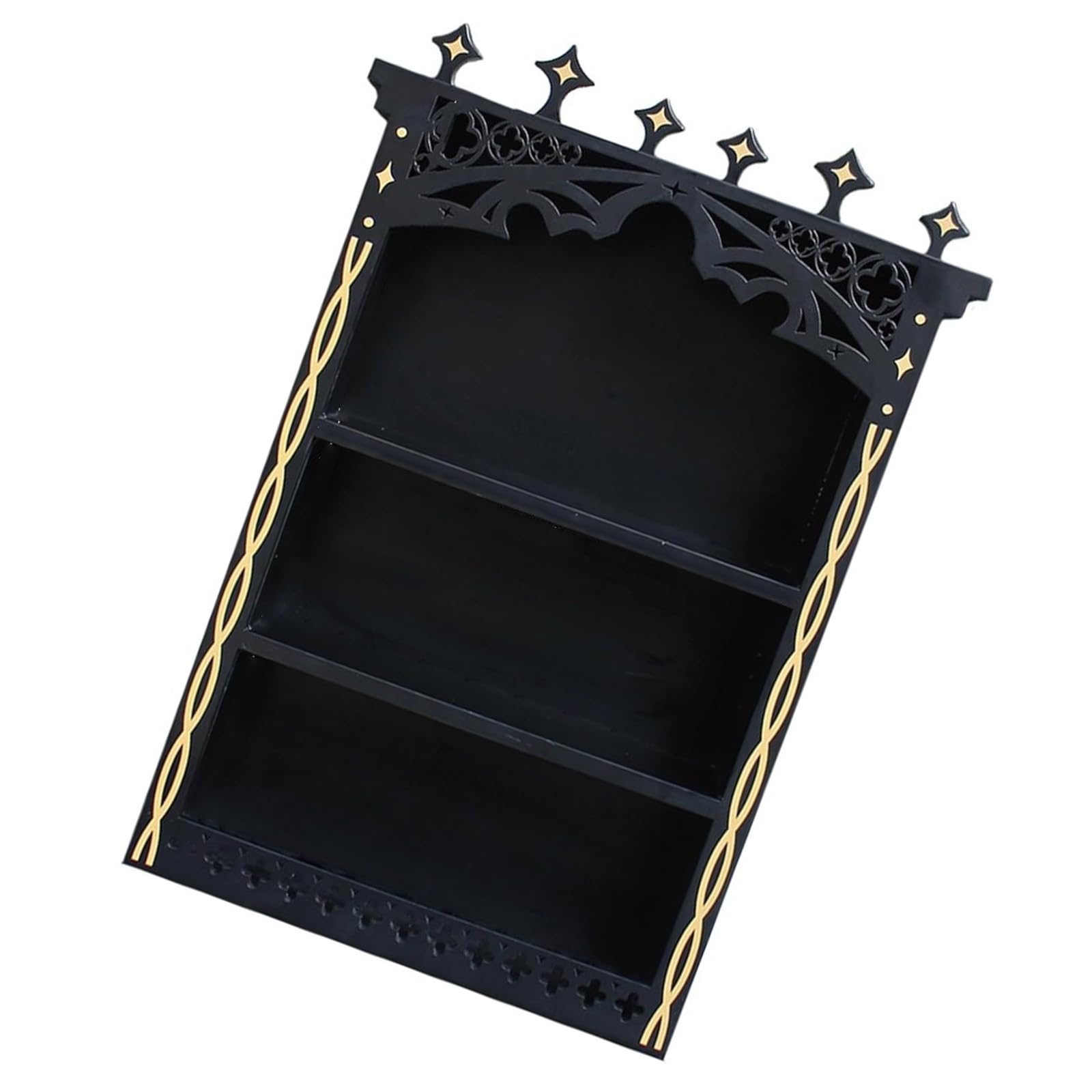 Ksikdeg Crystal Display Shelf Home Decors Accent Wooden Stones Rock Storage Holders Organizers Gothics Wall Decors Wall Hanging Shelves