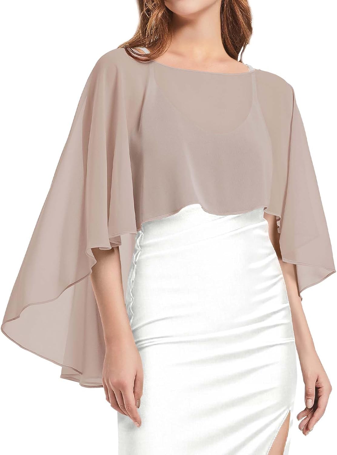 Womens Capelets Shawls and Wraps for Evening Dress Chiffon Capes Wedding Cover Up