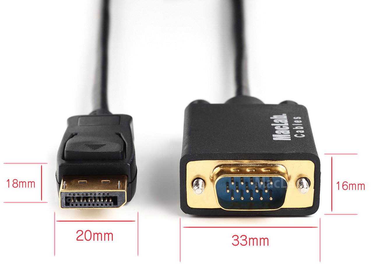 Amazon | MacLab. Displayport VGA 変換 ケーブル 1.8m ブラック
