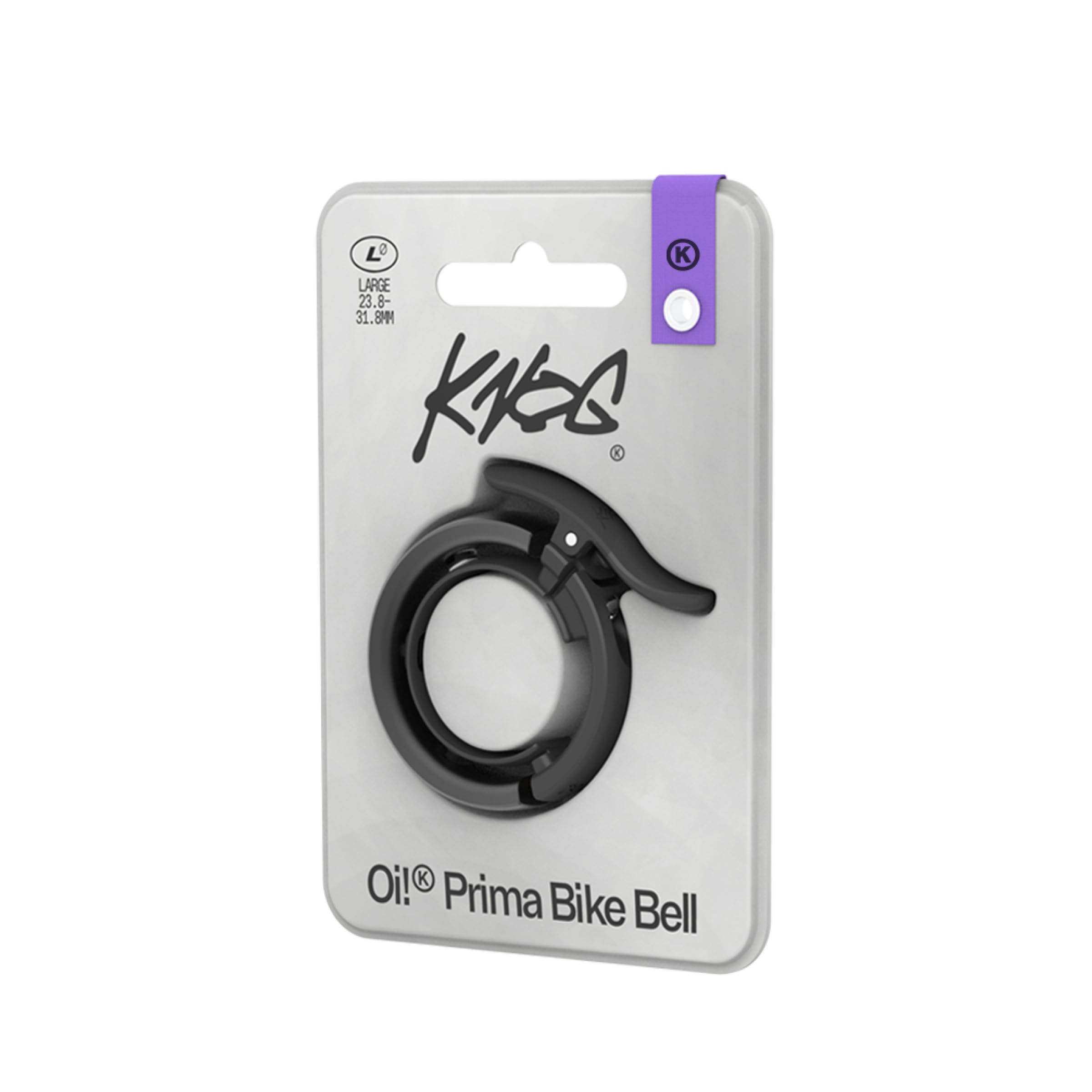 Knog Dzwonek rowerowy Oi Prima, antracyt, 23,8-31,8 mm, guzik