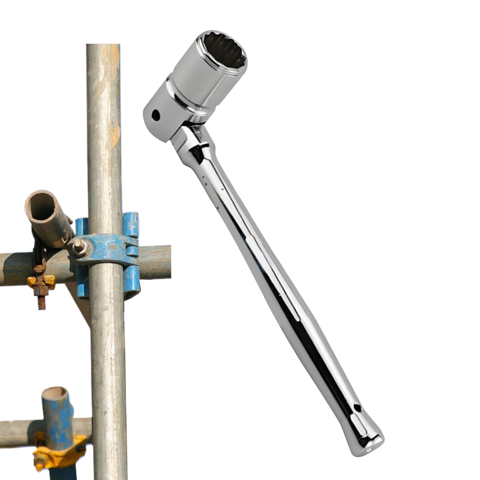 Clé à cliquet 12 pans contre la fatigue des mains avec outil d'échafaudage ajustable léger