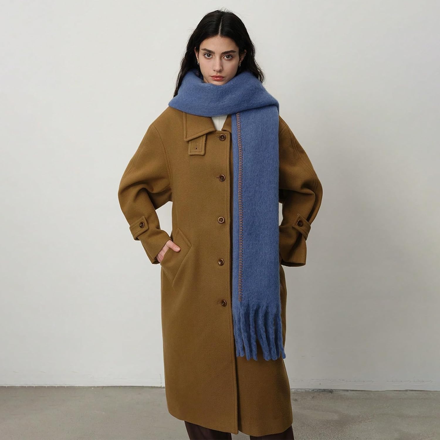 Soft Cashmere Feel Scarf Soft Winter Scarves for Women Long Shawl Large Scarf Cold Weather Thick Blanket Shawl Wrap - Image 2