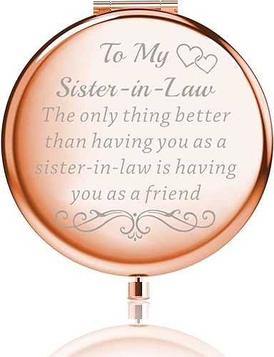 LQRI Regalos para cuñada, espejo compacto para cuñada, lo único mejor que tenerte como hermana, espejo de maquillaje, regalo de boda, regalo para